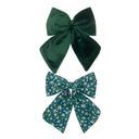 Agnes Oversized Teal Bow Hair Clip Set — Mimi & Lula