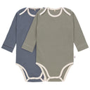 Body cu mânecă lungă 2 buc blue/olive (80) - Carousel