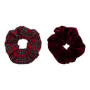Set de două elastice mari de păr tartan și catifea Mimi & Lula