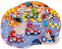 Puzzle din lemn Cursa de mașini completat — Janod