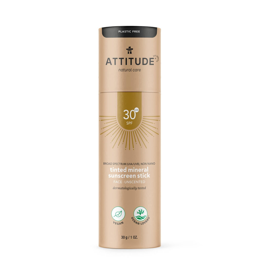 Stick de protectie solara pt fata SPF 30, nuanțat, fără miros, ATTITUDE