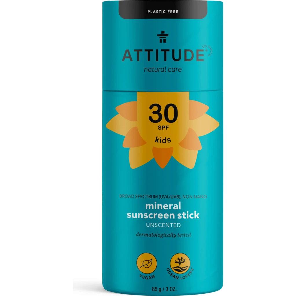 Stick de protectie solara pt copii SPF 30, fragrance free, ATTITUDE