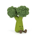 Broccoli Amuseables din pluș verde, vedere frontală din unghi