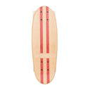 Skateboard copii din lemn natural cu dungi rosii