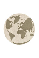 Covor lavabil rotund World Map, vedere de sus