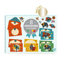 Set de 8 invitații Super Eroi cu plicuri și stickere
