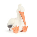 Pelicanul Keli alb din pluș, vedere frontală din unghi