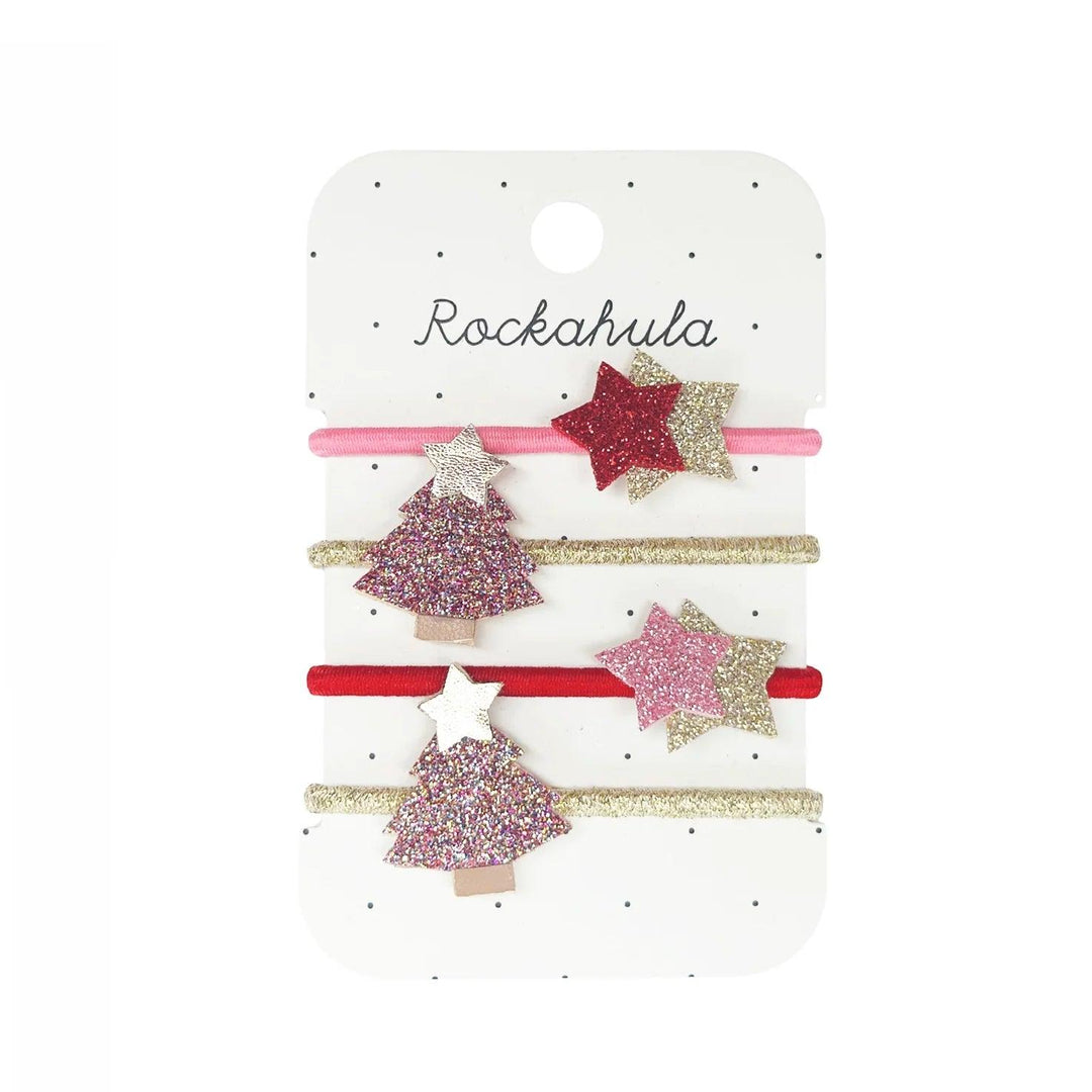 Set 4 elastice "Jolly Glitter Xmas Tree"