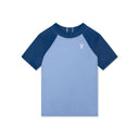 Tricou UV Catch of the Day bleu cu mâneci bleumarin, vedere frontală