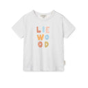 Tricou alb Liewood cu logo multicolor, vedere frontală