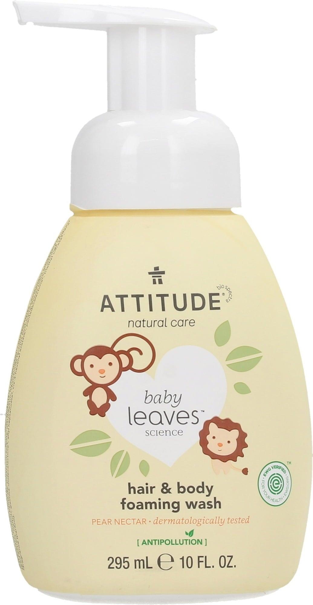 Spumă 2in1 șampon și gel de duș pentru copii Baby Leaves, nectar de pere 295ml, ATTITUDE