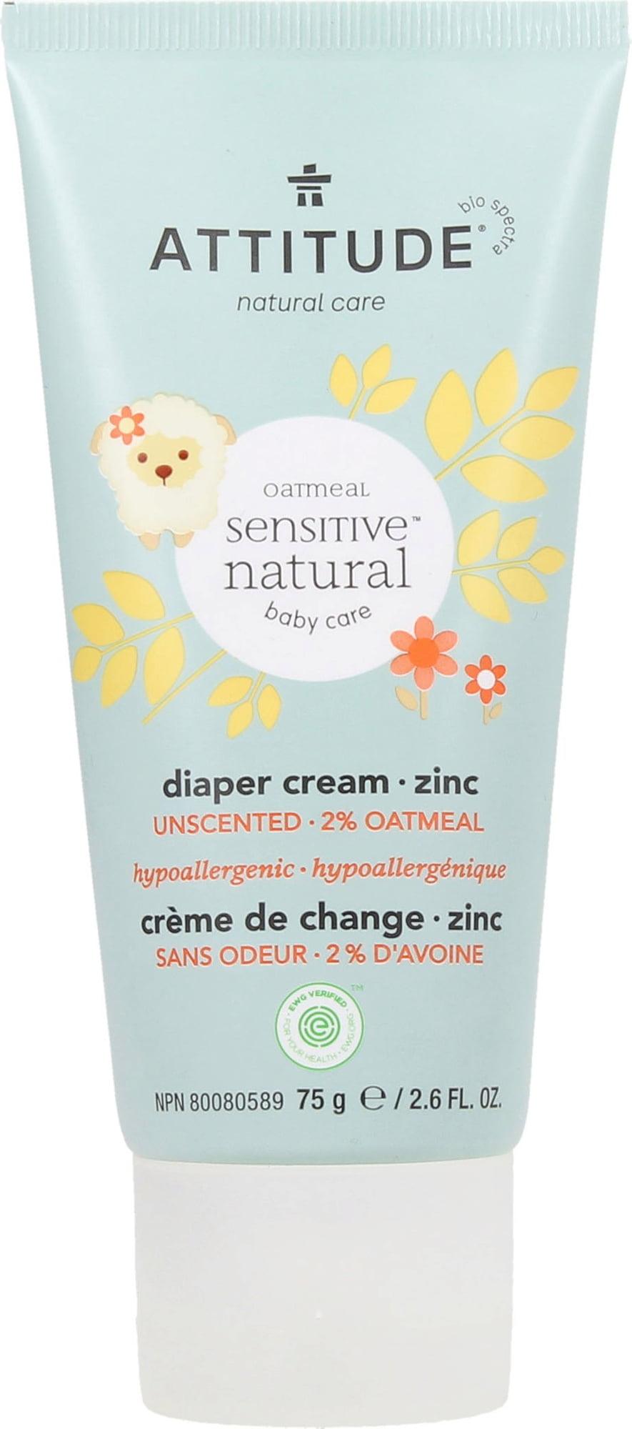 Cremă cu zinc pentru zona scutecului pentru piele sensibilă 75ml, ATTITUDE
