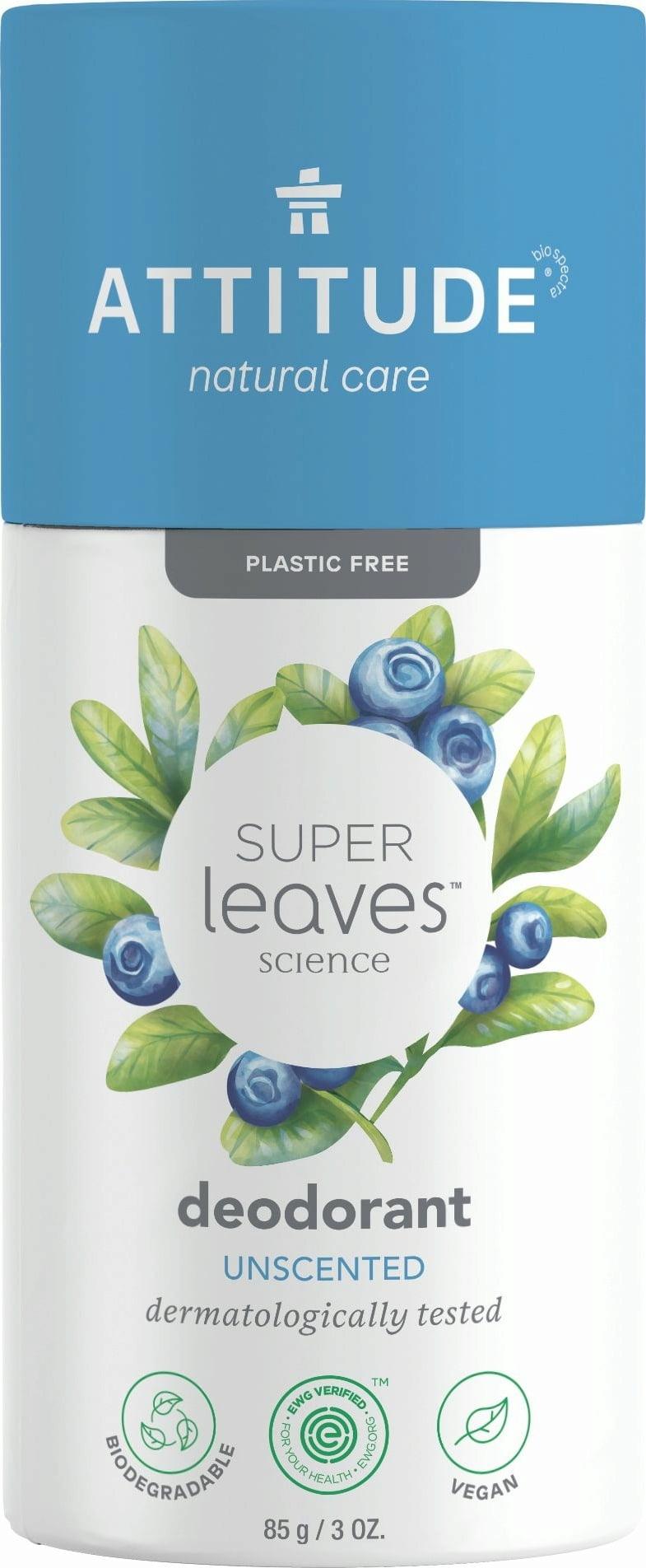 Deodorant Super Leaves, fără miros 85g, ATTITUDE