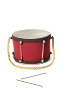 Coșul Drum roșu cu capac alb și două bețe textile
