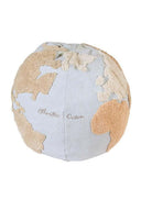 Puf decorativ World Map în formă de glob, vedere frontală