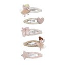 Set de 5 agrafe de păr Ballerina pe fundal alb