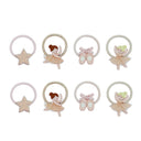 Set de 8 elastice de păr Ballerina pe fundal alb