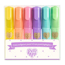Set de 6 mini evidențiatoare în culori pastel