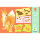 Cutia puzzle-ului duo Pui de animale cu 12 perechi — Djeco