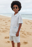 Costum cu dungi din bumbac