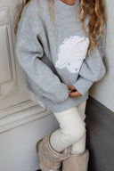 Pulover din lână merino Denn Mielușel, Soft Grey Melange – imagine oficială 2