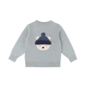 Pulover din lână merino Denn Urs polar, Cloud Blue Melange – vedere frontală