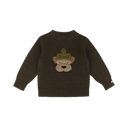 Pulover din lână merino Denn Terrier, Dark Olive – vedere frontală