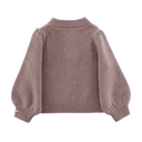 Pulover din lână merino Niena, Dark Taupe Melange – vedere din spate