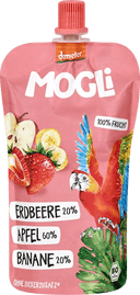 Piure de mere cu banane si capsuni, 120 gr Mogli - Carousel