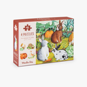 Cutia cu patru mini puzzle-uri cu animale