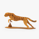 Puzzle 3D Ghepard montat lângă cutia verde