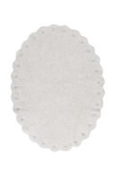 Covorul oval Pine Cone Ivory cu margine ondulată și puncte în relief