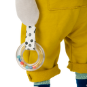 Câinele Pilou în picioare cu accesorii textile