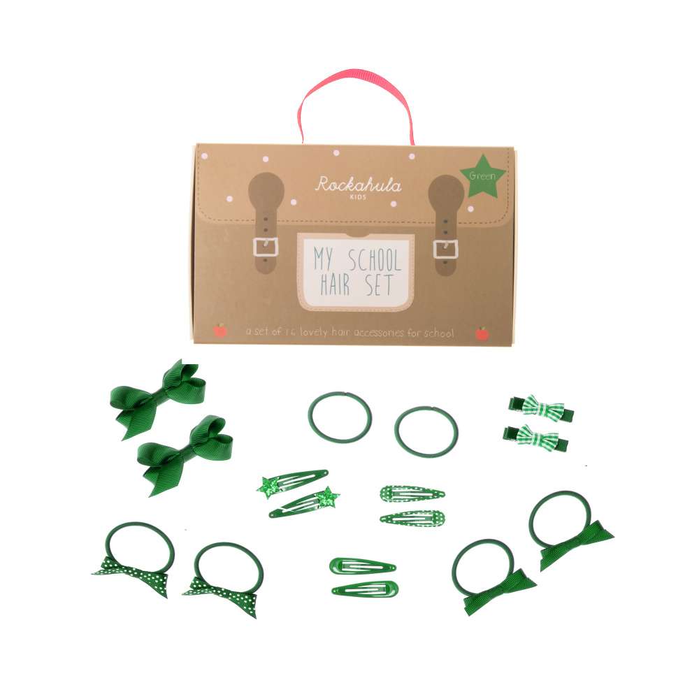 Set de accesorii pentru par (verde)