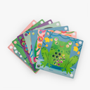 Planșele ilustrate și piesele colorate ale jocului de sortare Multicolore