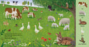 Pagini cu multe animale din fermă într-o pajiște