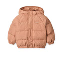 Geaca impermeabila cu gluga si urechiuse, roz pudrat