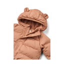 Geaca impermeabila cu gluga si urechiuse, roz pudrat