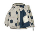 Geaca cu buline impermeabila cu gluga si urechiuse