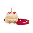 Geanta Birthday Cake văzută din față, cu picioarele maro