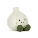 Amuseables Garlic alb, cu segmente cusute și picioare verde-oliv