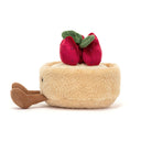 Tarta Fleurette văzută lateral, cu marginea rotundă bej