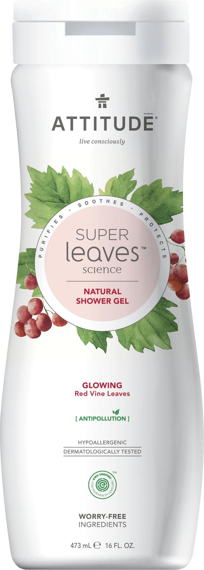 Gel de duș Super Leaves Stralucire 473 ml, ATTITUDE - Carousel