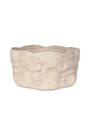 Coșul Stonewashed Wide Natural, lat, cu pereți ondulați