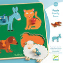 Puzzle din lemn Family Farm cu butoane – conținutul și accesoriile