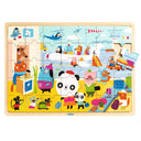 Puzzle din lemn Puzzlo Airport – ambalajul produsului