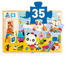 Puzzle din lemn Puzzlo Airport – conținutul și accesoriile
