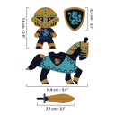 Figurină Dragon Knight cu cal – componentele incluse