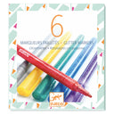 Set 6 markere cu sclipici – conținutul și accesoriile