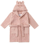 Halat de baie roz cu urechiuse de iepuras